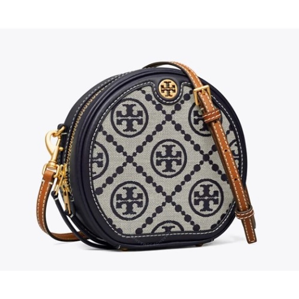 Tory Burch T Monogram Jacquard Circle Bag, Tory Navy, Style 88168 Plus Size